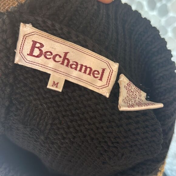 Vintage Bechamel Black collared Christmas sweater size medium  - Picture 9 of 9